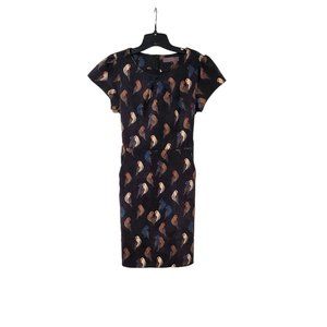Wish... Women's Gray Dove Tie Back Short Sleeve Dress Sz M